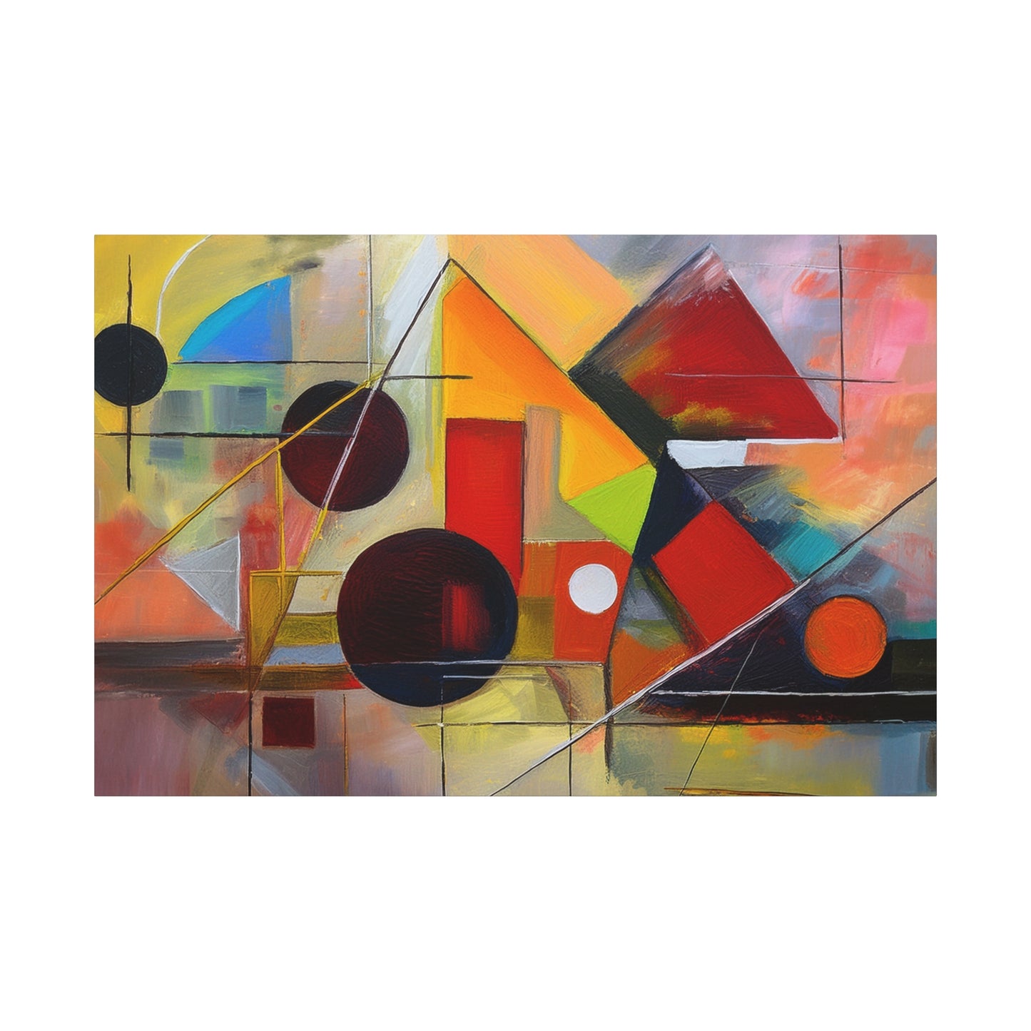 Abstract Oil Painting Print Canvas 24x16, 30x20, 36x24, 48x32, 60x40 Bright Latex Inks, Pine-Wood Inner Frame ABH-75