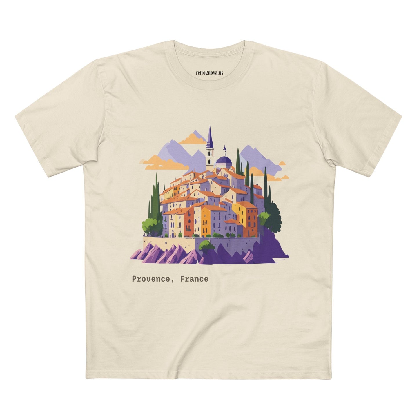 Provence Travel Shirt Unisex Premium Cotton Tee With Original Art By Retro2Nova TT66