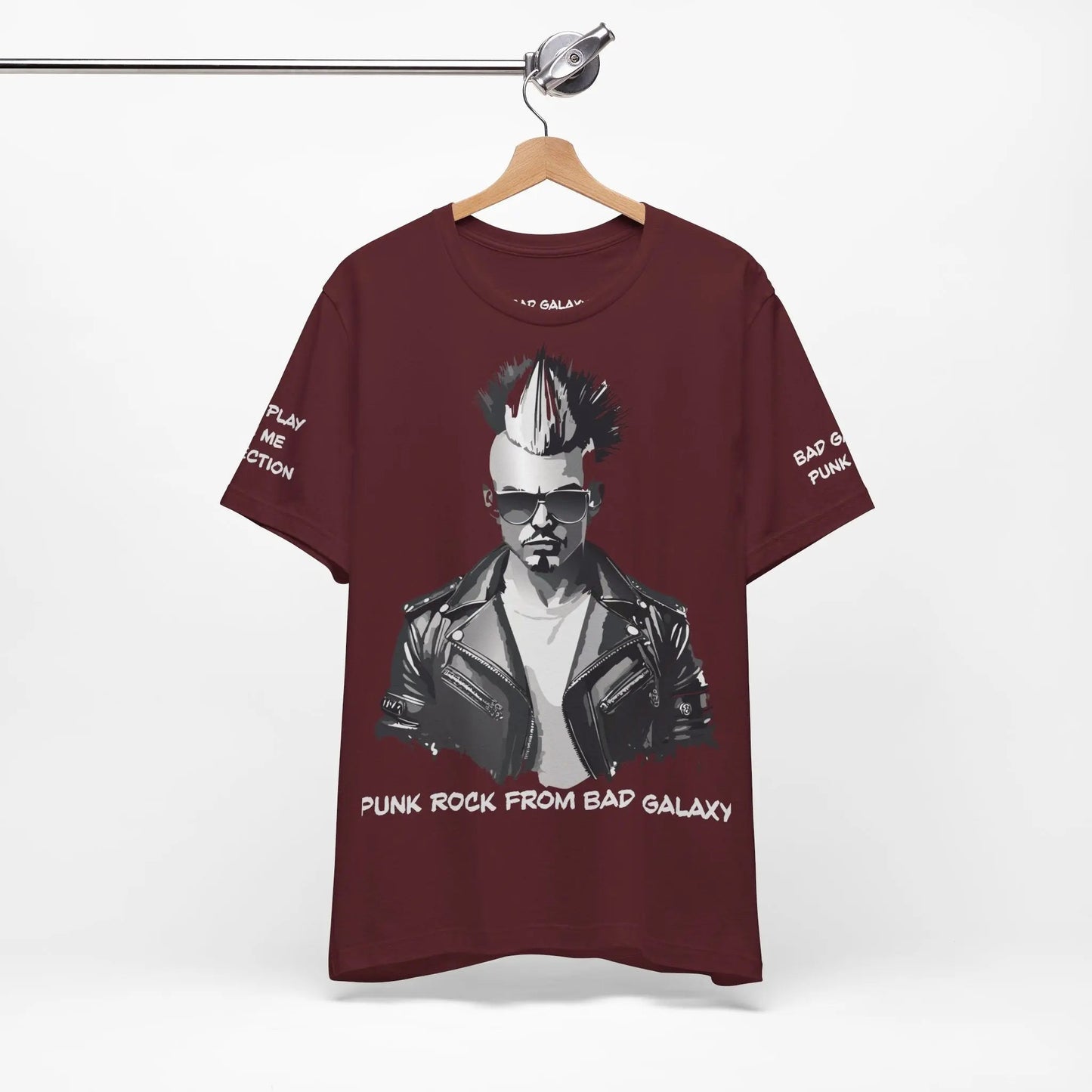Punk Rock Tee Shirt Made To Order From Bad Galaxy Eco Friendly Inks Cotton Tee Made In USA