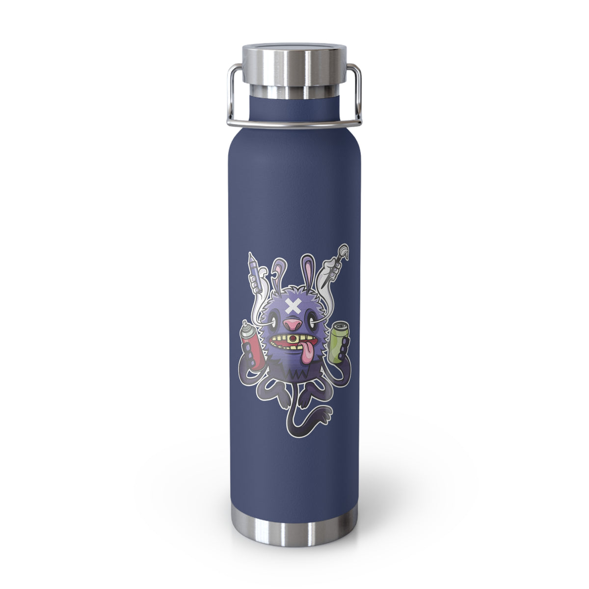 22oz Copper Insulated Water Bottle with Cartoon Design - CV66