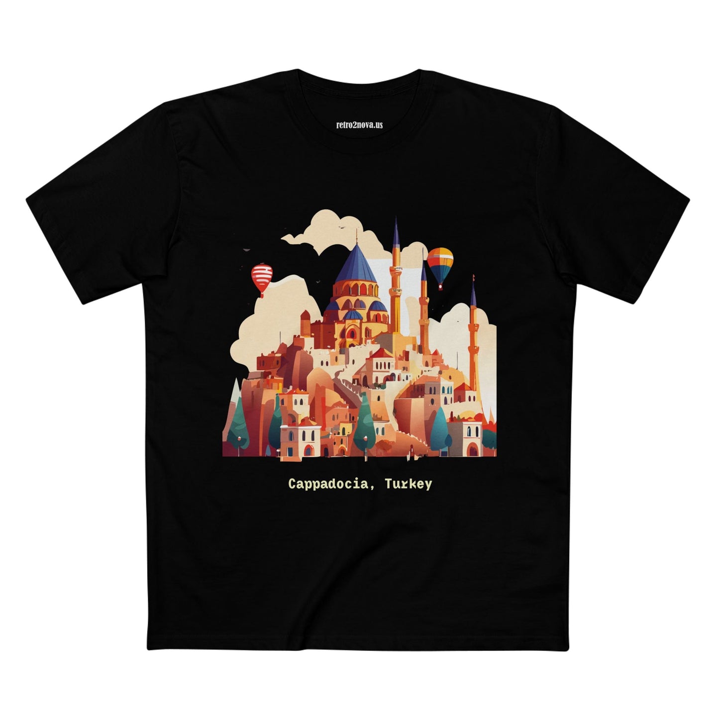 Travel Shirt Cappadocia Unisex Premium Cotton Tee With Original Art Design TT5 Art Collection