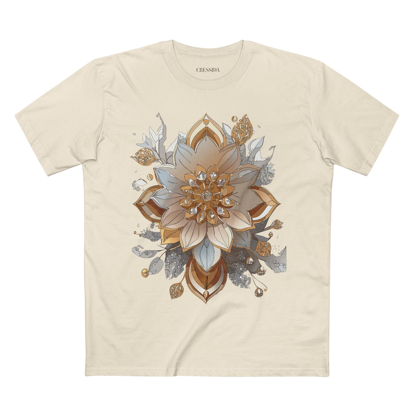 Floral Graphic T-Shirt Unisex 100 Cotton Art Design with Antique Flowers Tee 2