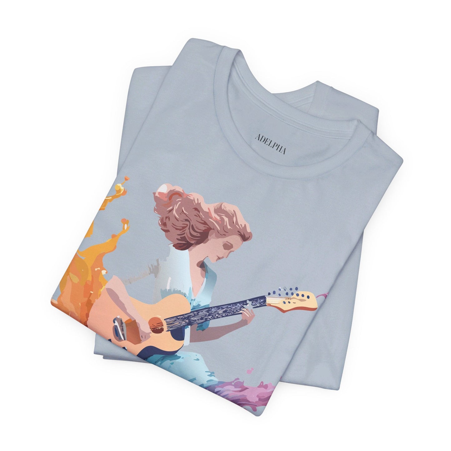 Music Graphic Unisex 100 Cotton Vintage Art with Musical Elements Tee 38