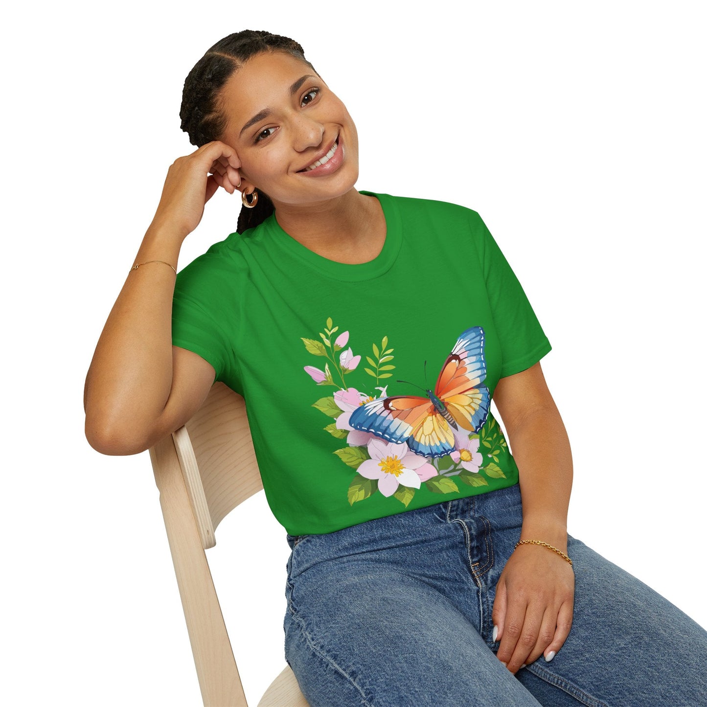 Butterfly T Shirt Unisex Monarch Design Gildan Softstyle 64000 Ring Spun Cotton Tee