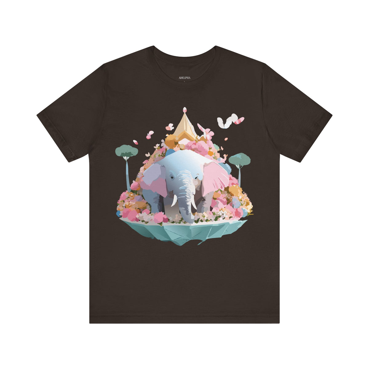 Elephant Graphic Unisex Cotton Bella+Canvas Tee with Art Animal Design e133