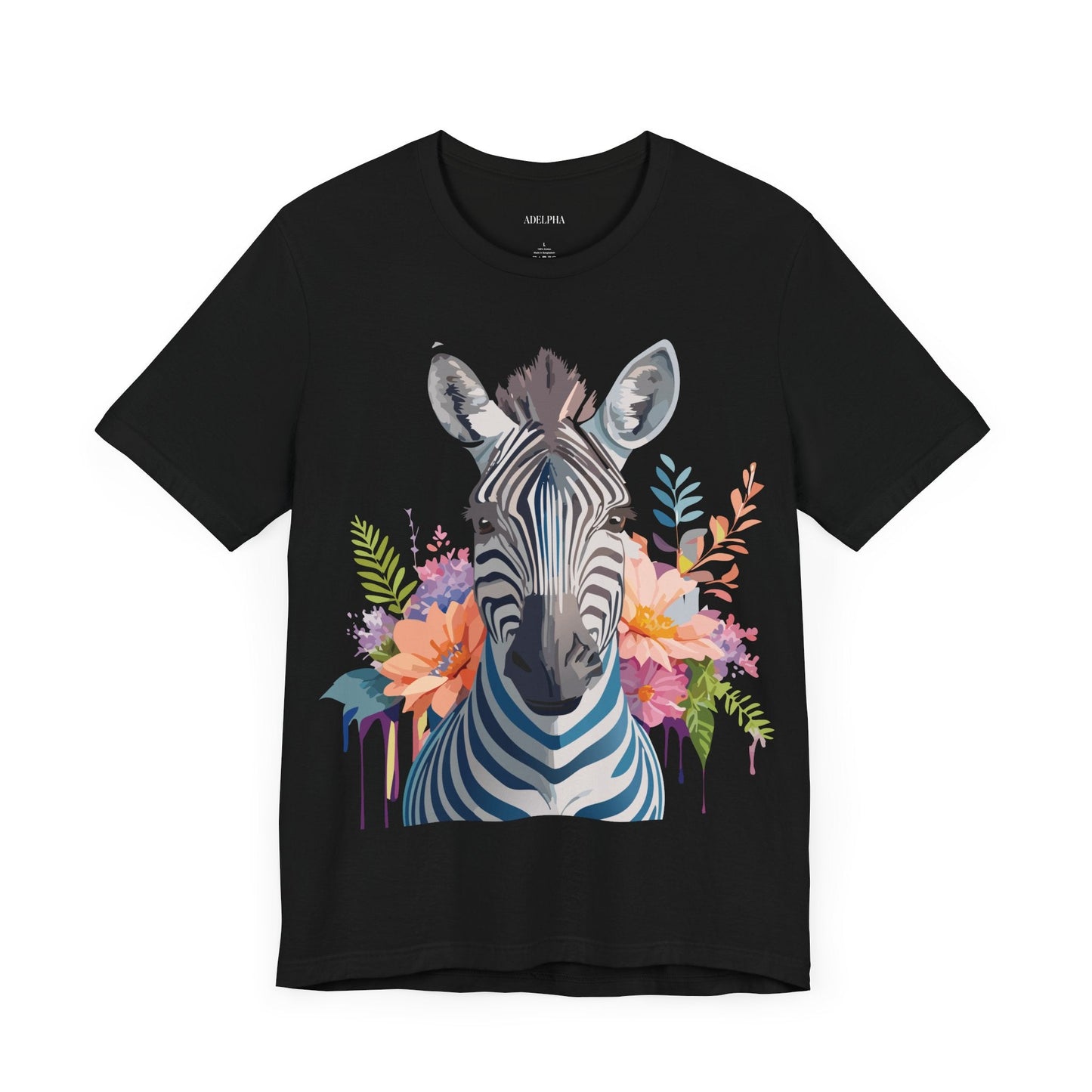 Zebra Graphic Unisex 100 Cotton Vintage Animal Art T-Shirt 1