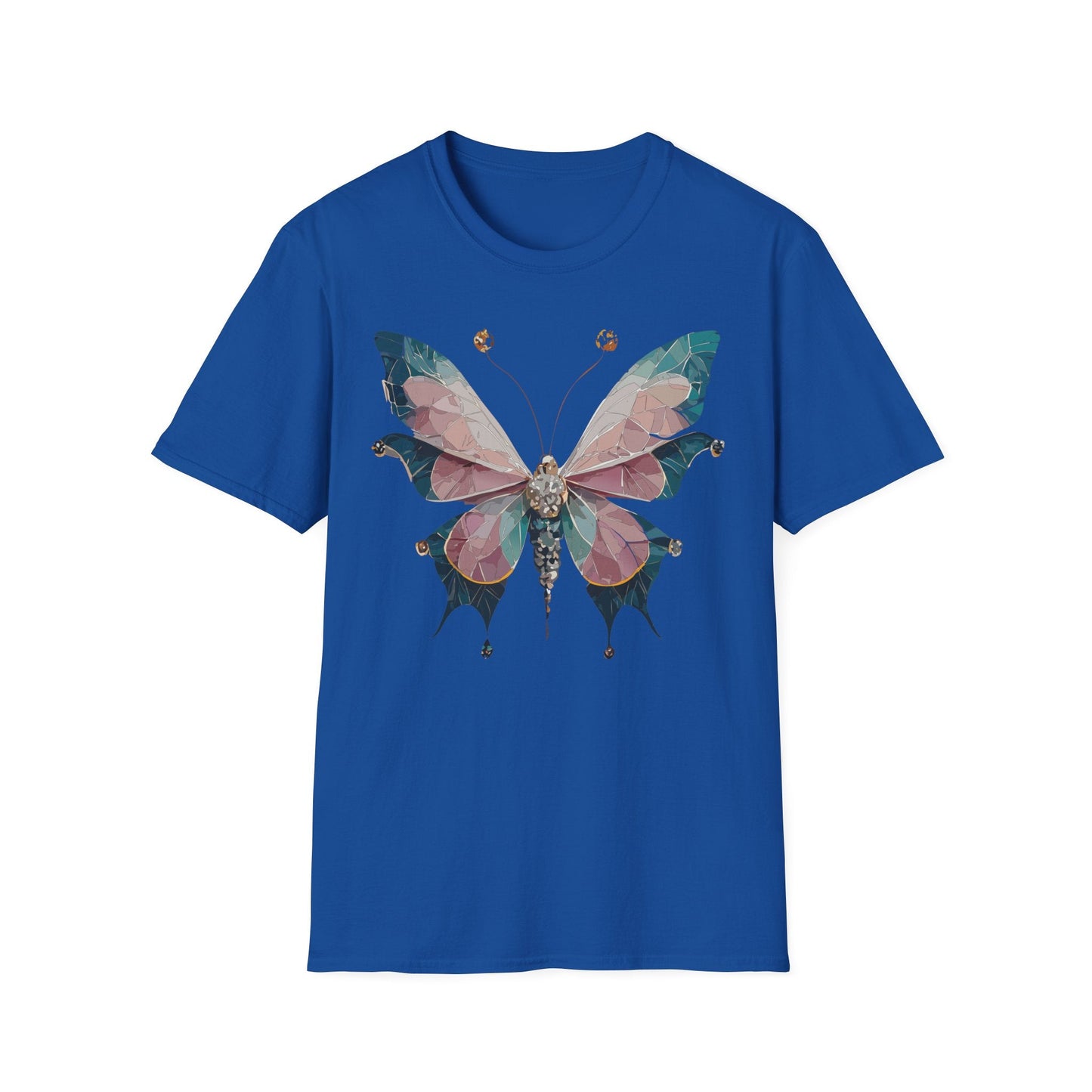 Butterfly Shirt Unisex T Shirt Monarch Print Gildan Softstyle 64000 100 Percent Ring Spun Cotton
