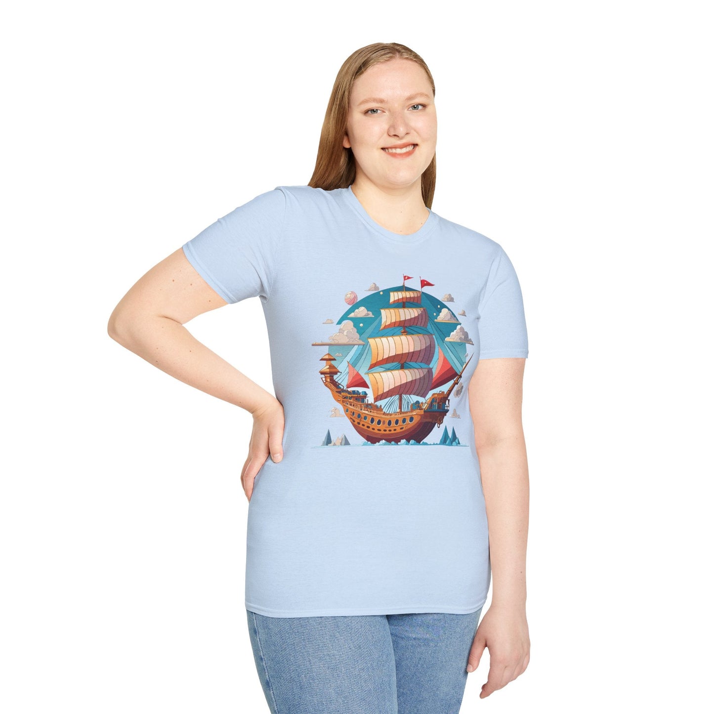 Ship T Shirts Frigate T Shirts Vessel Tee Shirt Unisex Softstyle Cotton Tee Gildan Softstyle 64000