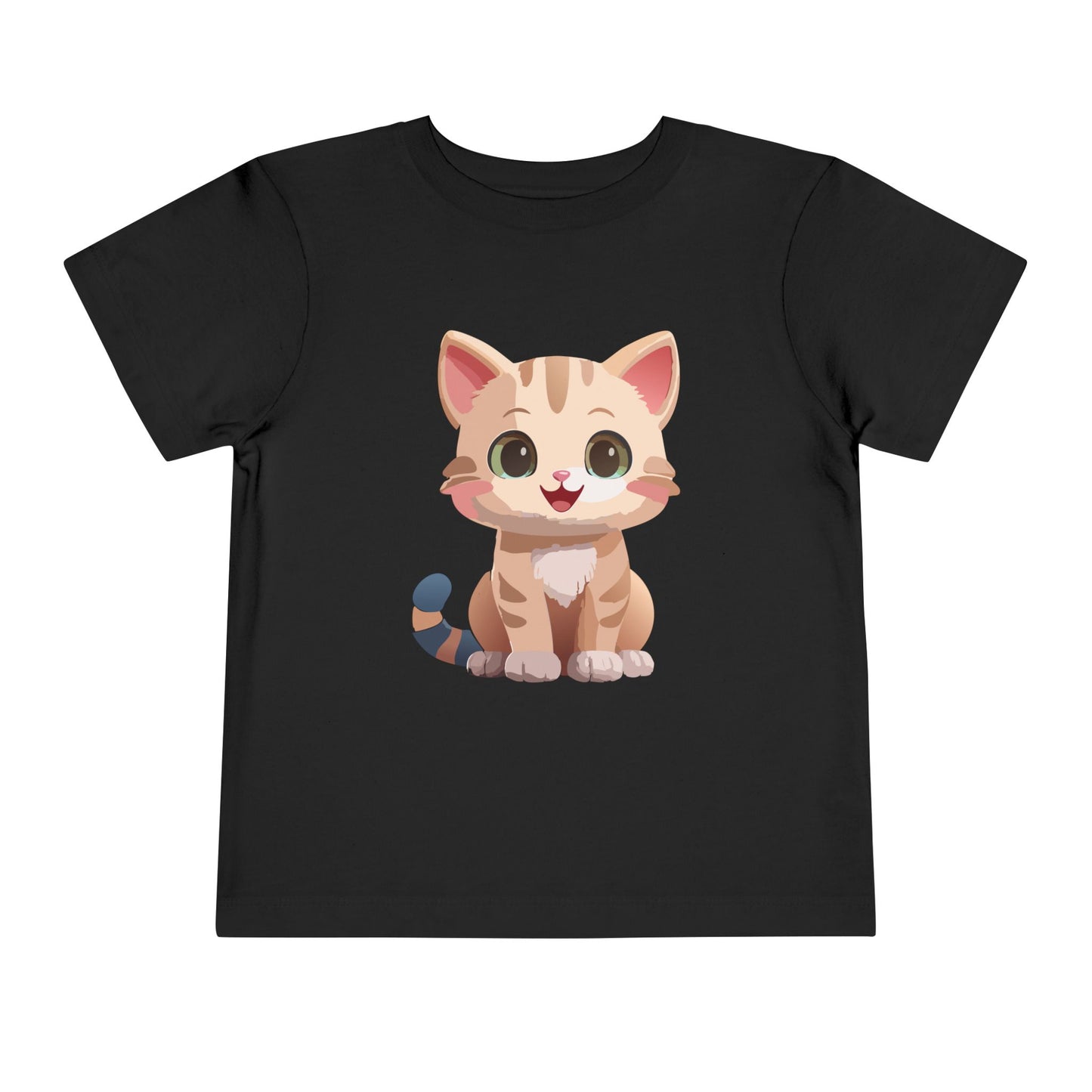 Bonita camiseta de manga corta para niños pequeños con gato: adorable camiseta con gráfico de gatito para niños (2 a 5 años)