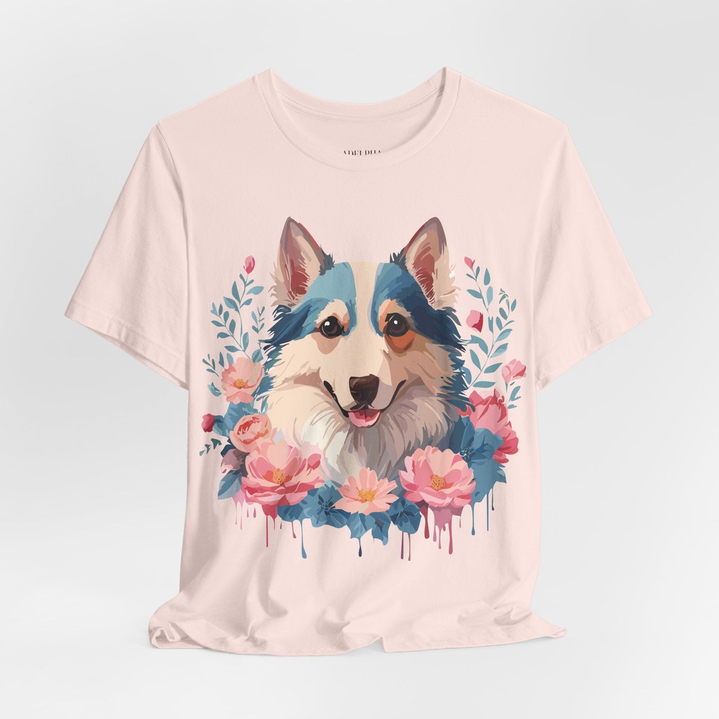 Unisex Graphic Dog Shirt Vintage Inspired Tee Art Design By Adelpha Premium Short Sleeve
