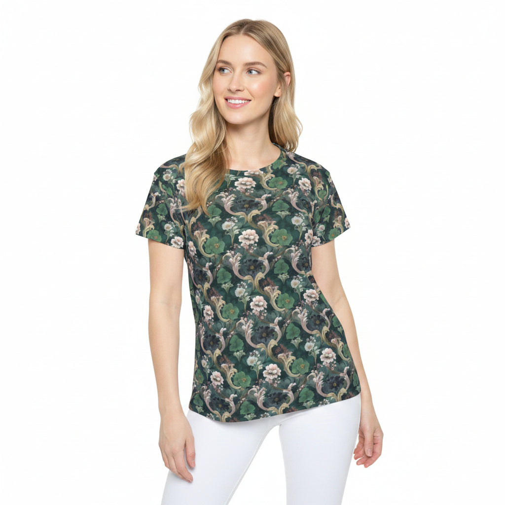Women Poly Shirt with Floral Print F341