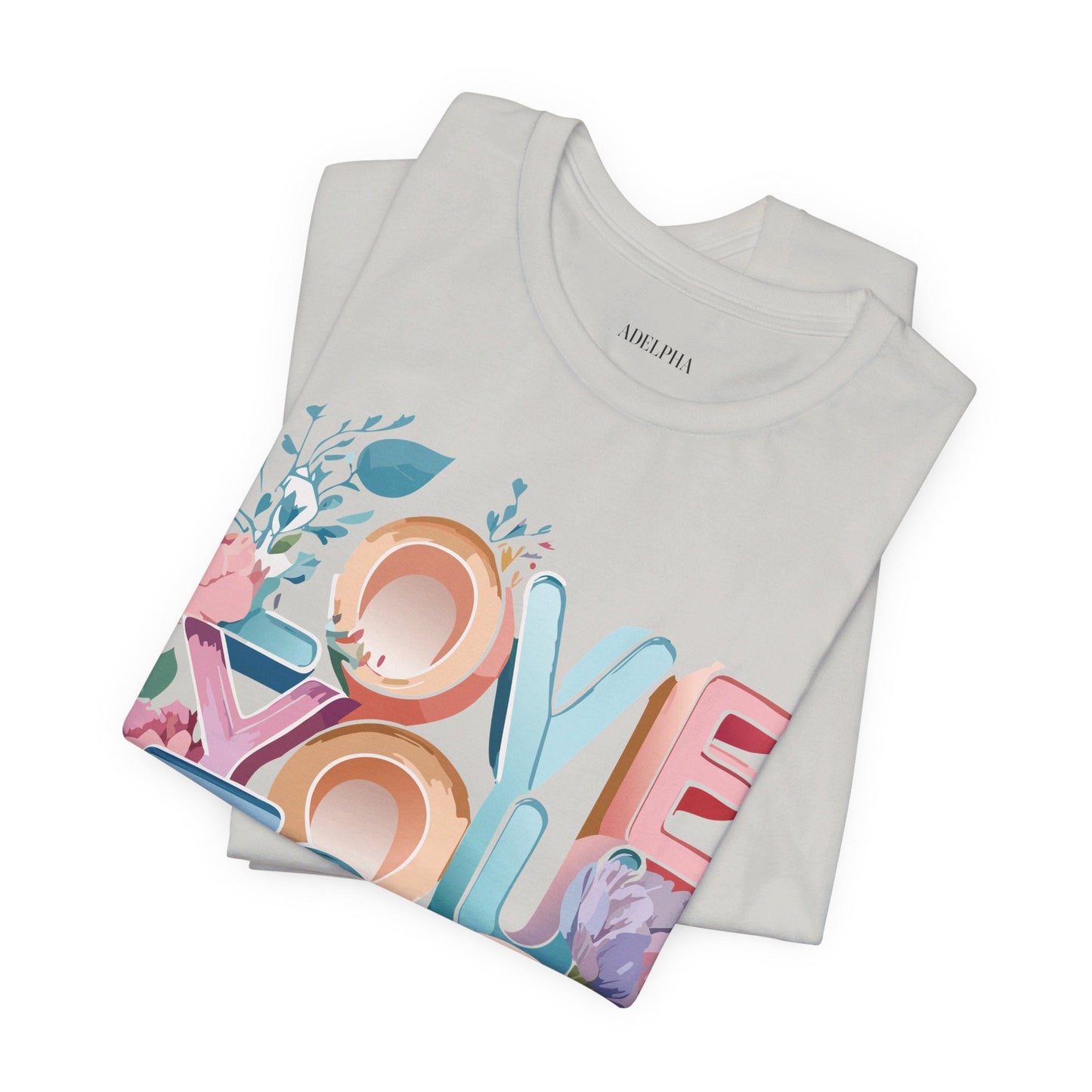 Valentine Day Graphic Unisex 100 Cotton Vintage Artwork with Love and Flower Design Tee 39