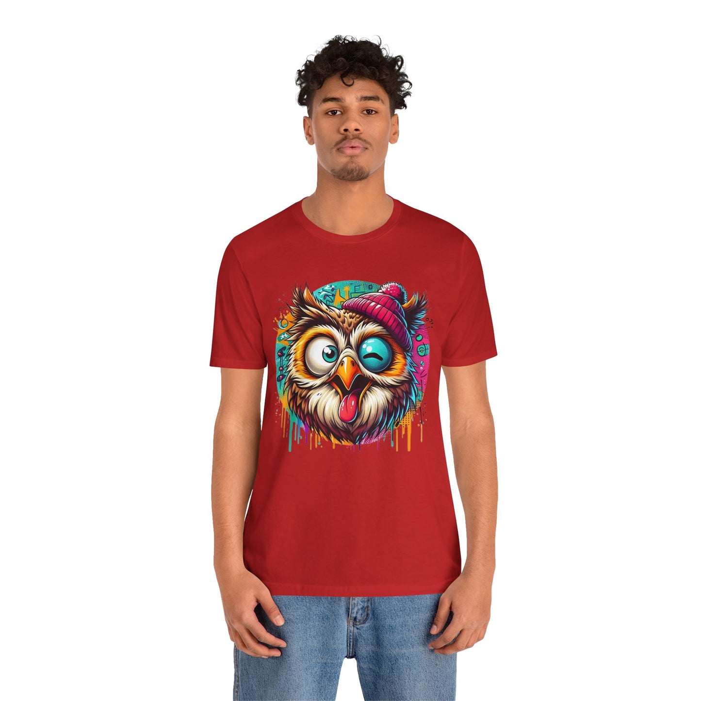 Colorful Owl Graphic Tee, Fun Owl Shirt, Funny Bird Shirt, Cute Cartoon Tees, Animal T-Shirt, Animal Tees, Art Design T-Shirt