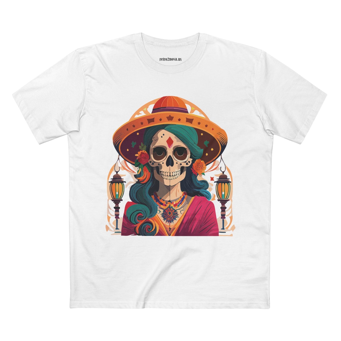 Skull Shirt Skeleton Shirt Unisex Premium Cotton Tee With Original Art Design By Retro2Nova