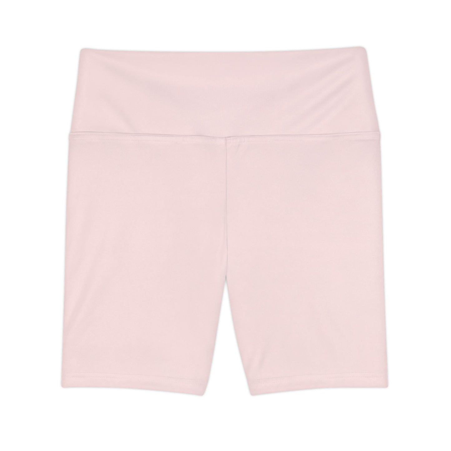 Soft Blush Cream High-Waist Pink Workout Bike Shorts — Women's Activewear Yoga & Gym Shorts