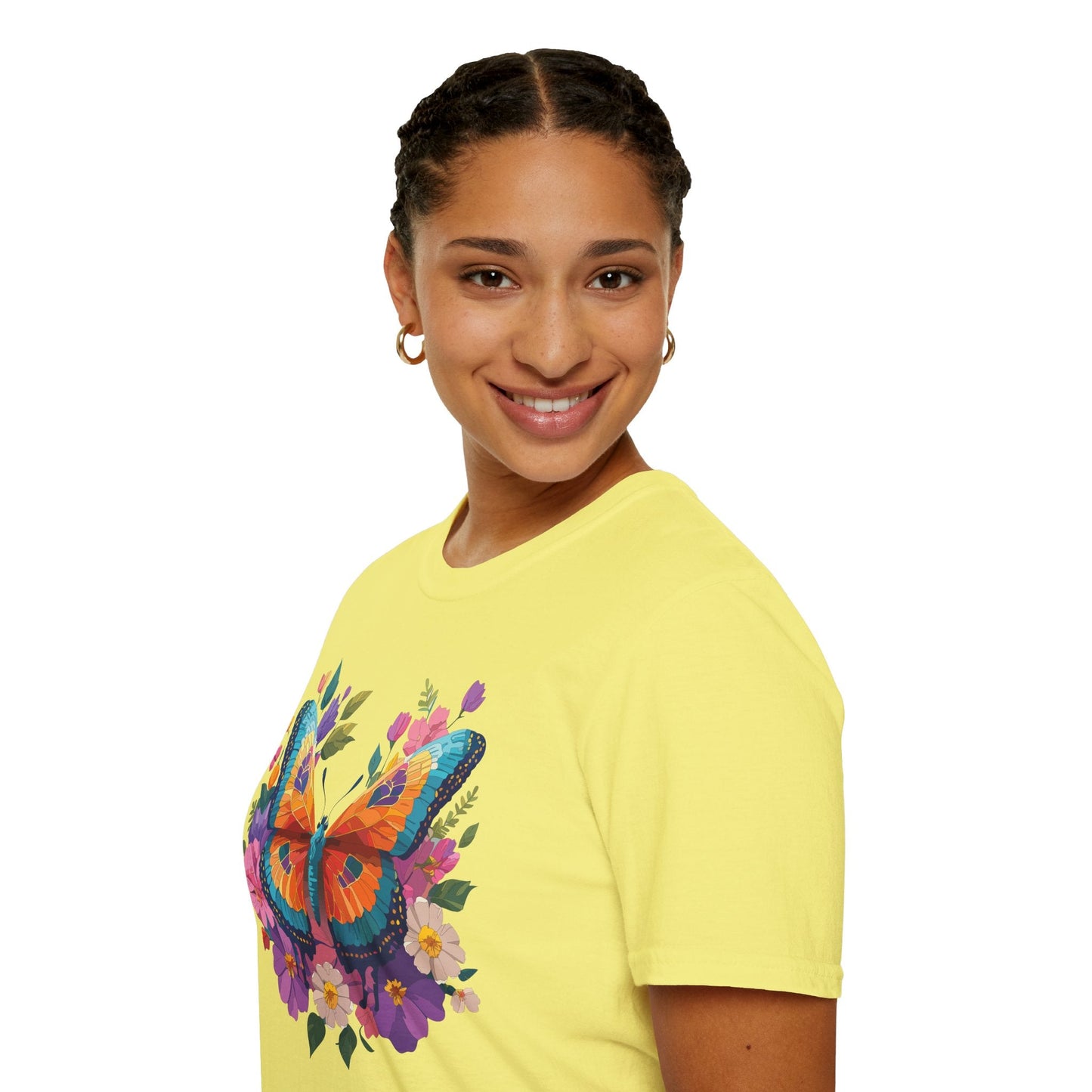 Butterfly Themed Unisex Softstyle T Shirt 100 Cotton Monarch Design Tee Gildan 64000