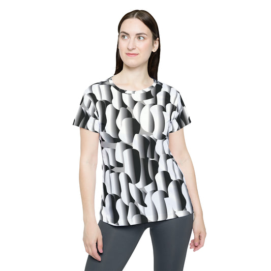 Poly Jersey Tee Shirt with abstract prints