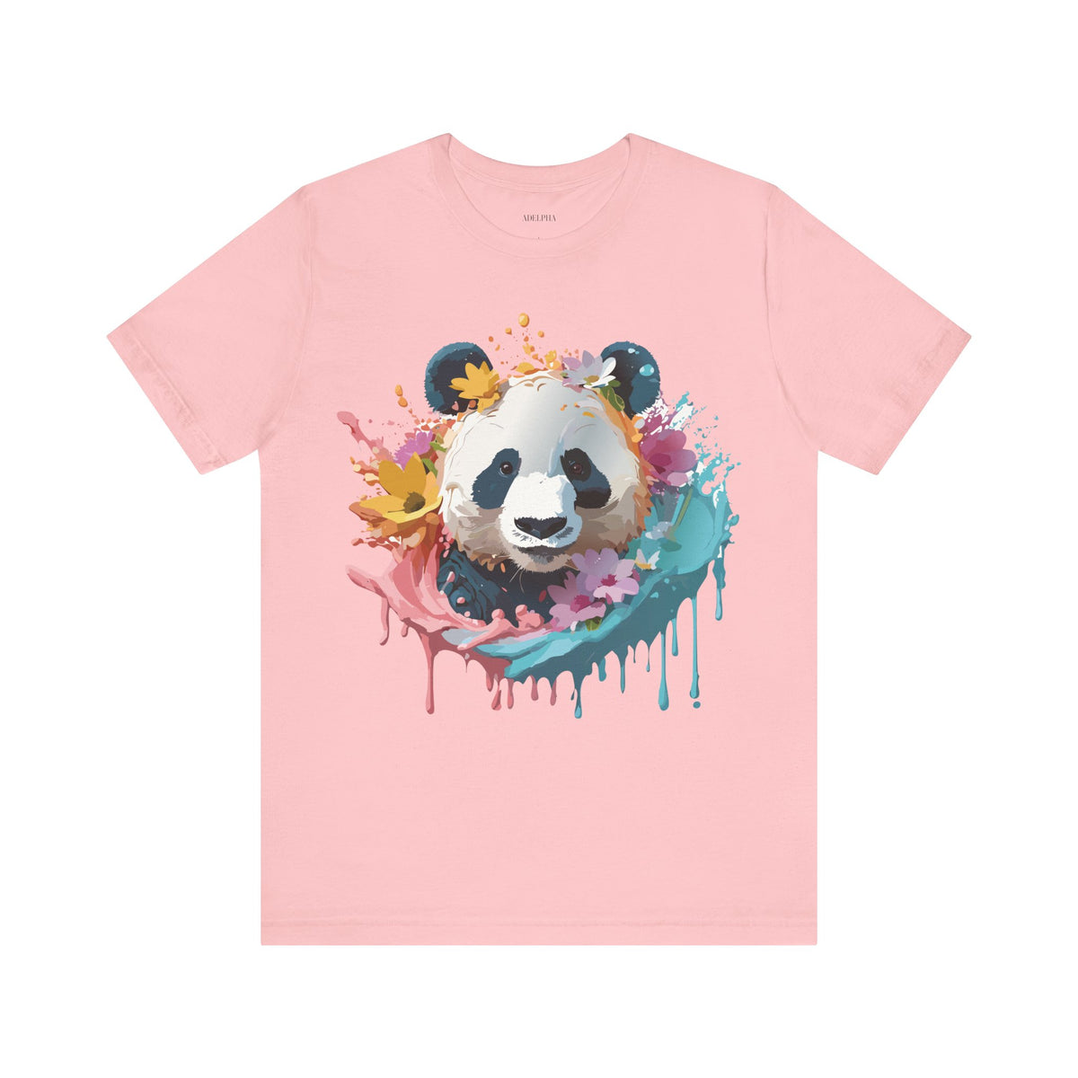 Panda Graphic Unisex Cotton Bella+Canvas Tee with Art Animal Design e139