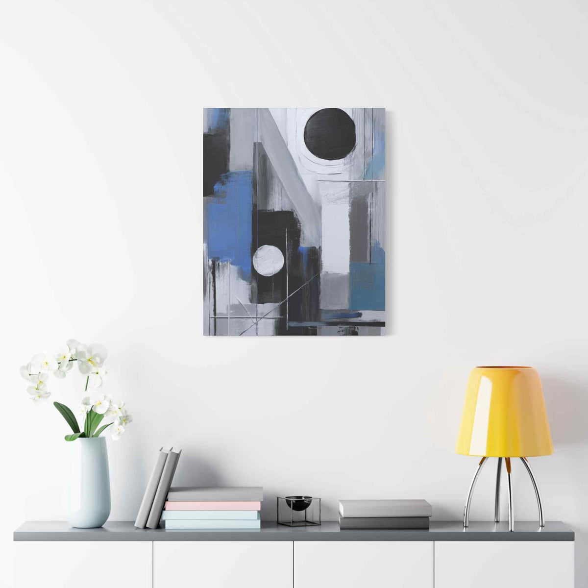 Blue Abstract Painting Print Canvas 20x24,20x30,24x30, 24x32,24x36,30x40, 32x48,36x48,40x60 Pine-Wood Inner Frame ABS-27