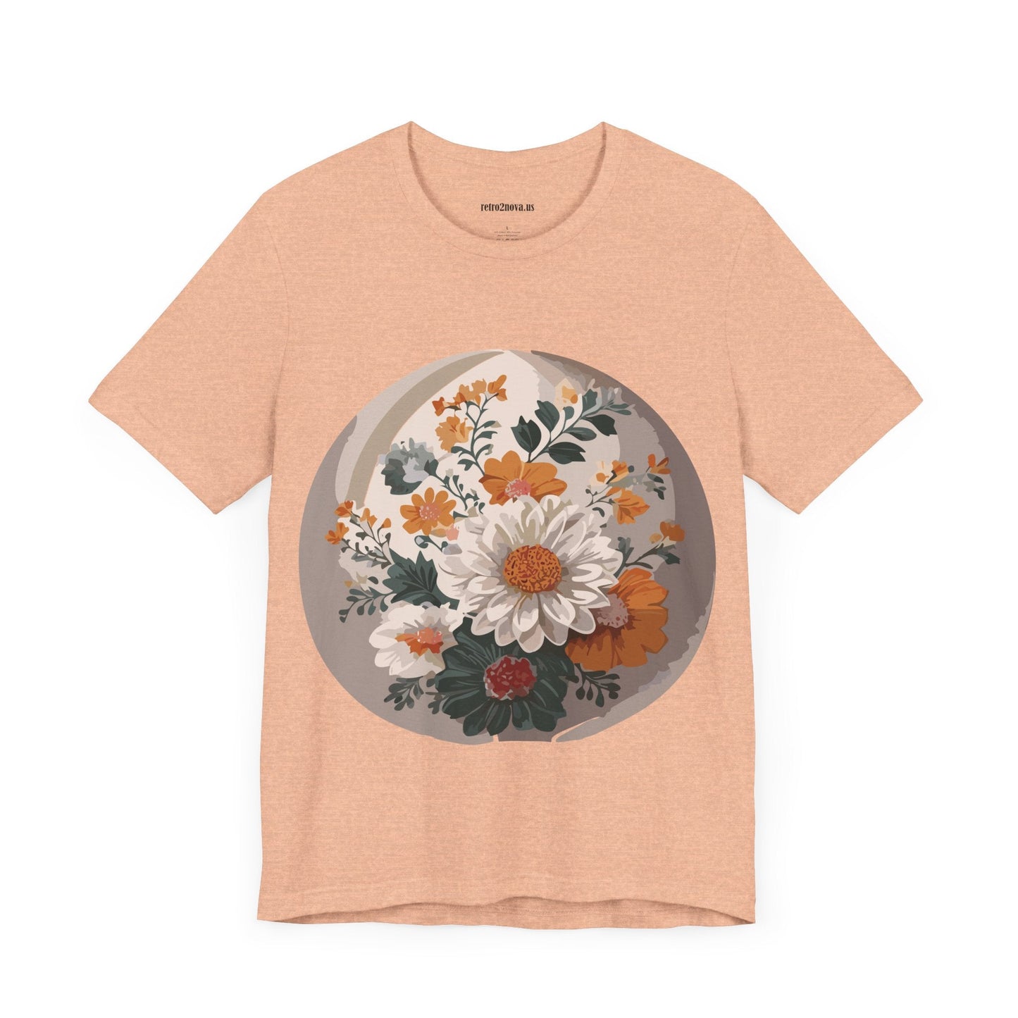 Retro2Nova Floral Shirt Unisex Jersey Short Sleeve Tee From Flowers Collection Free Shipping