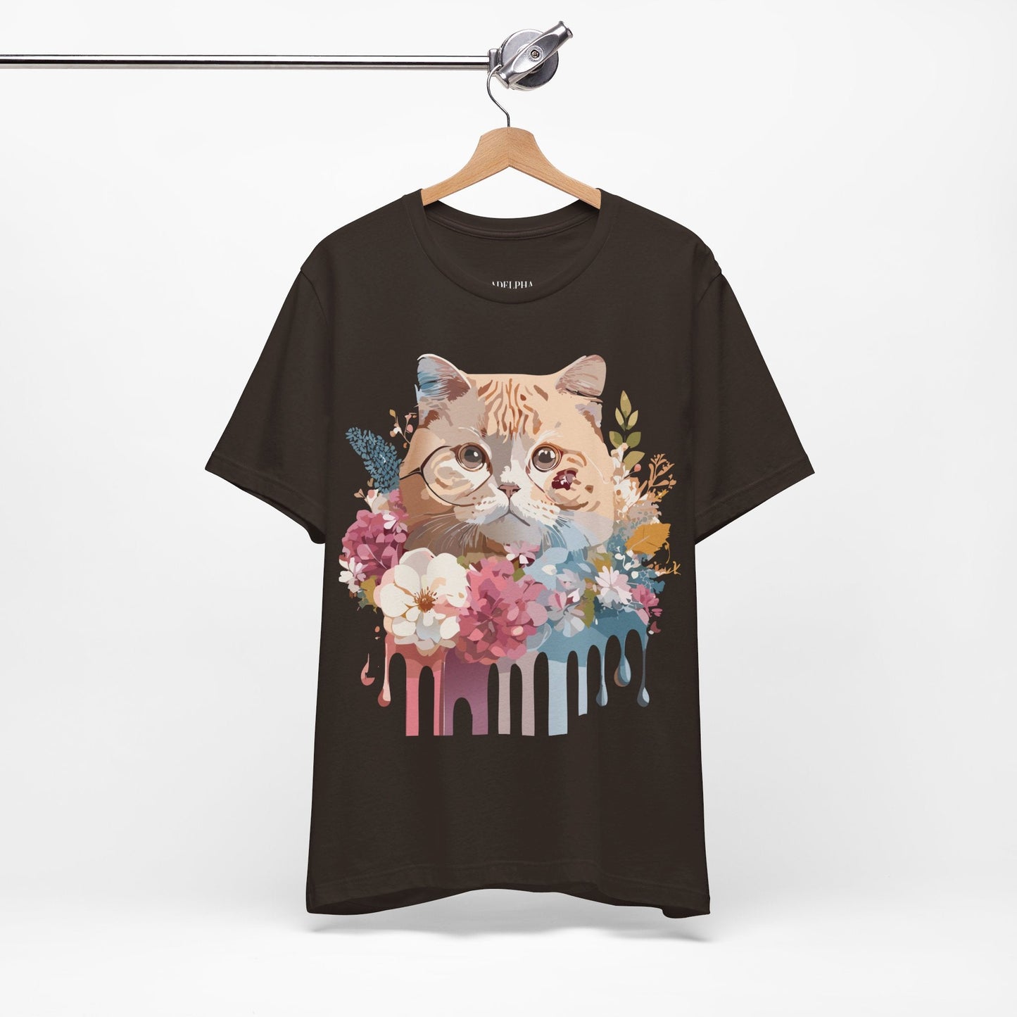 Cat Graphic Tee Unisex Short Sleeve Vintage Inspired Art Design Adelpha