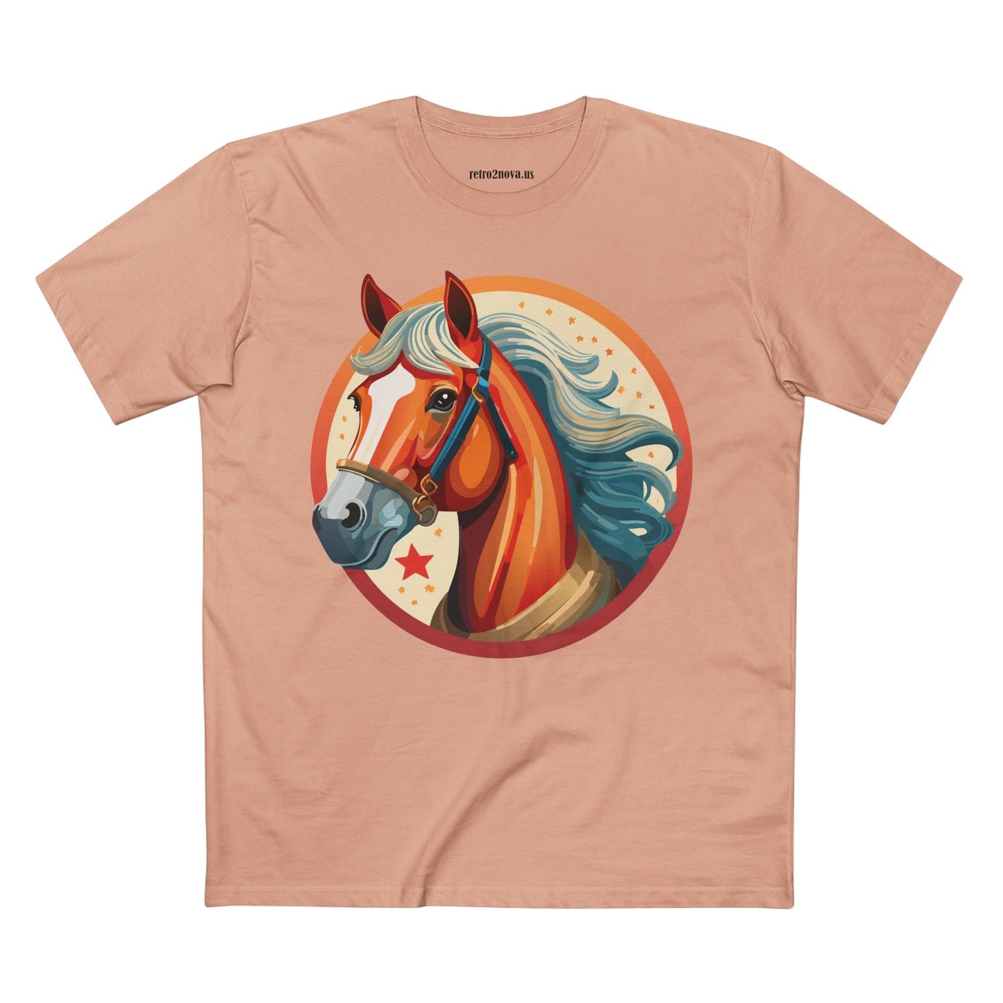 Horse And Animals Unisex Premium Cotton Art Tee Featuring Original Retro2Nova Design From Our Art Collection