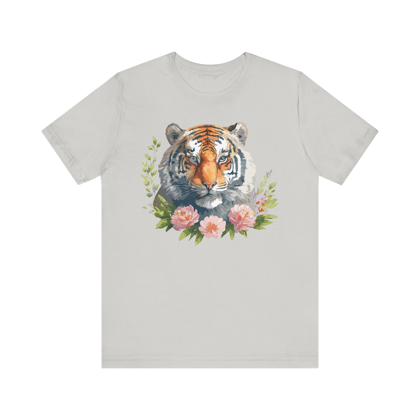 Floral Tiger Shirt, Animal Shirt, Tiger Tee, Unisex Tee, Floral T-shirt, T-Shirt with Animal