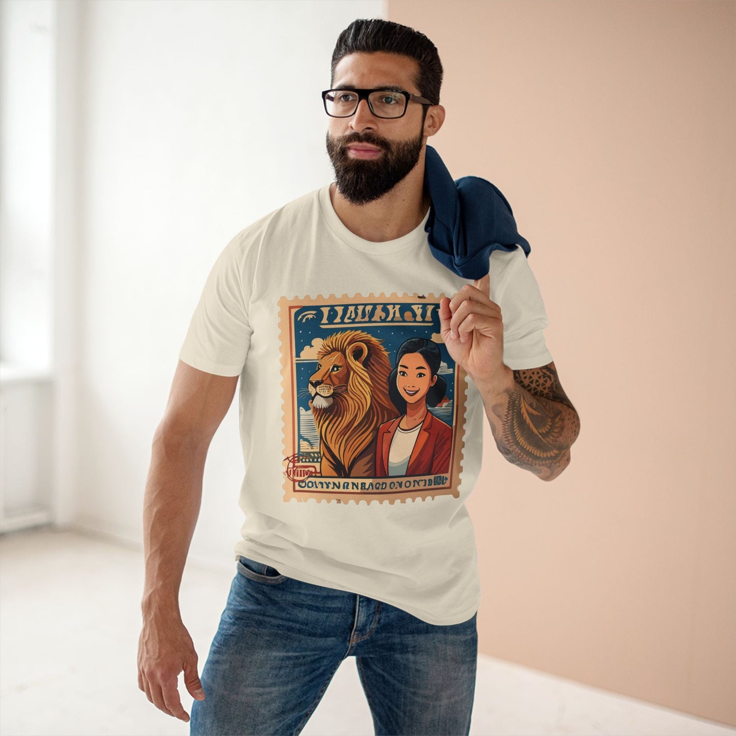 Postage Stamp Shirt PS32 Unisex Premium Cotton Tee With Original Art Design Retro2Nova