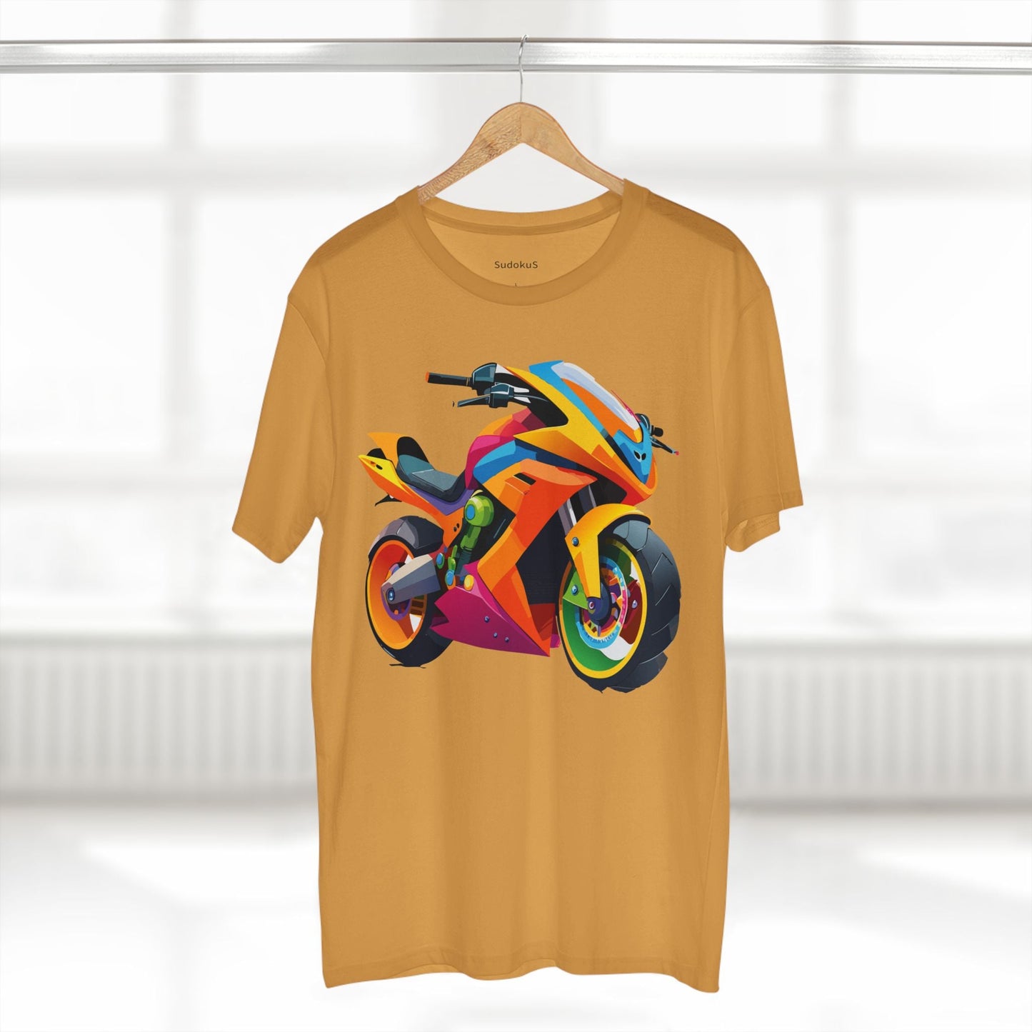 Moto Bike Graphic Unisex 100 Cotton Staple Tee 8