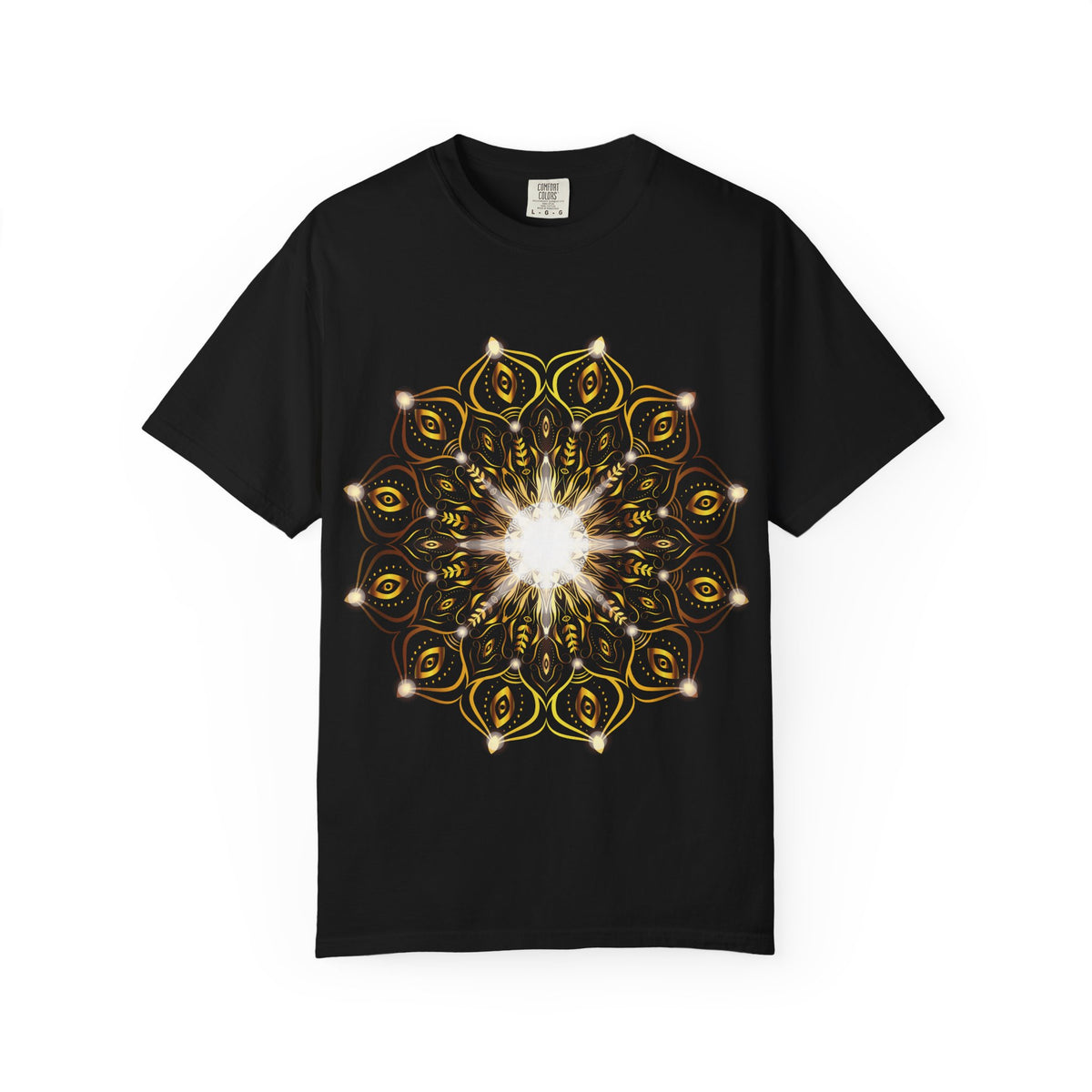 Unisex Garment Dyed Cotton T-Shirt with Mandala Graphic Design