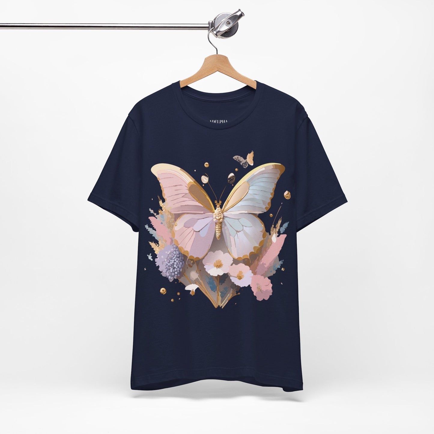 Butterfly Graphic Unisex 100 Cotton Lightweight Vintage Floral Design Jersey Tee 12