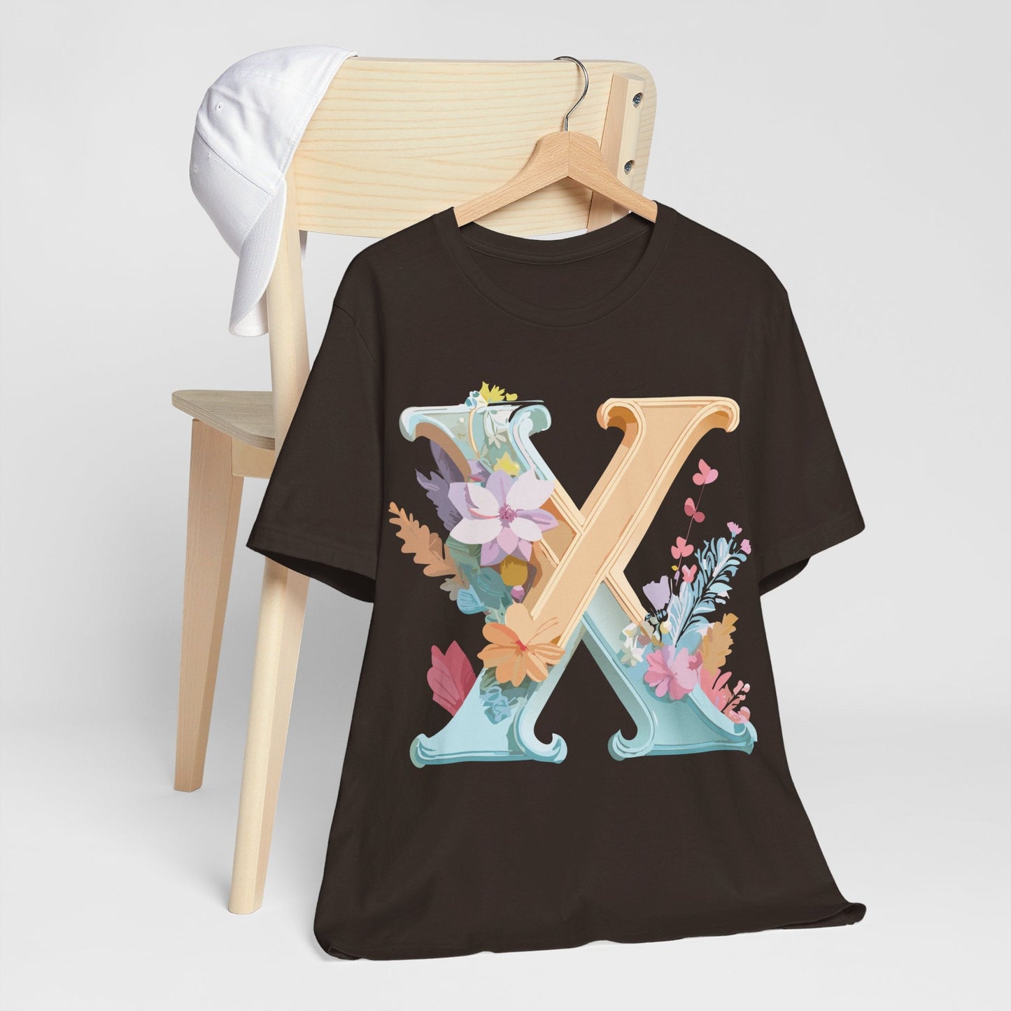 Letter X Shirt Graphic Tee Unisex Vintage Inspired Artwork By Adelpha Premium Comfort