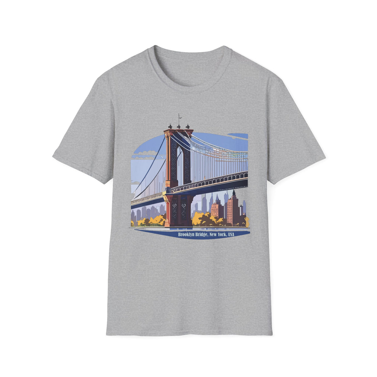 Brooklyn Bridge Illustration T-Shirt | NYC Skyline Graphic Tee