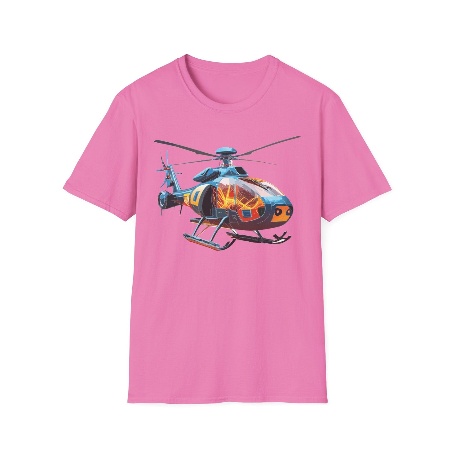 Helicopter Chopper Shirt Unisex Gildan Softstyle 64000 Short Sleeve Tee For Everyday Wear