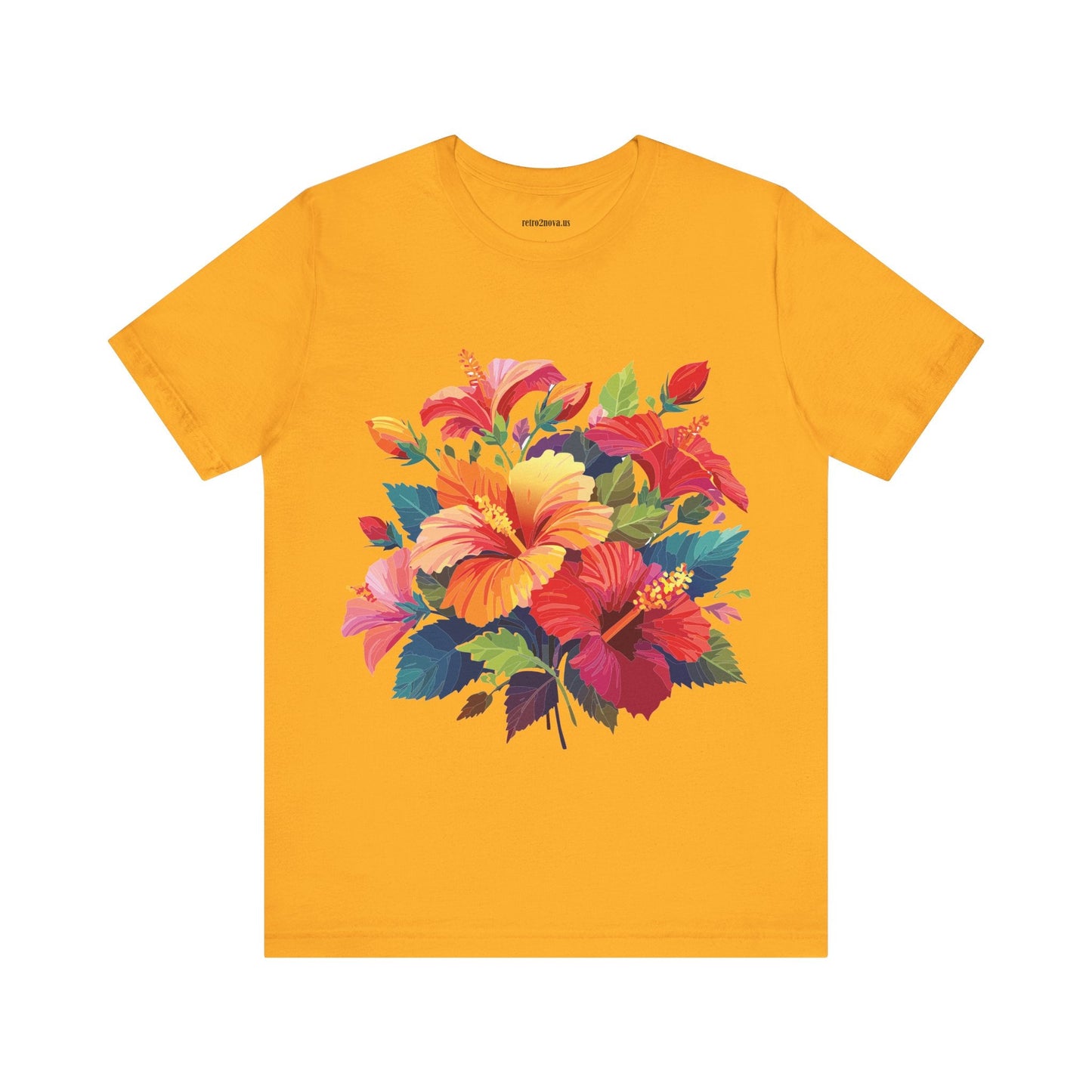 Retro2Nova Floral Shirt Unisex Jersey Short Sleeve Tee From Flowers Collection Bold Vibrant Design