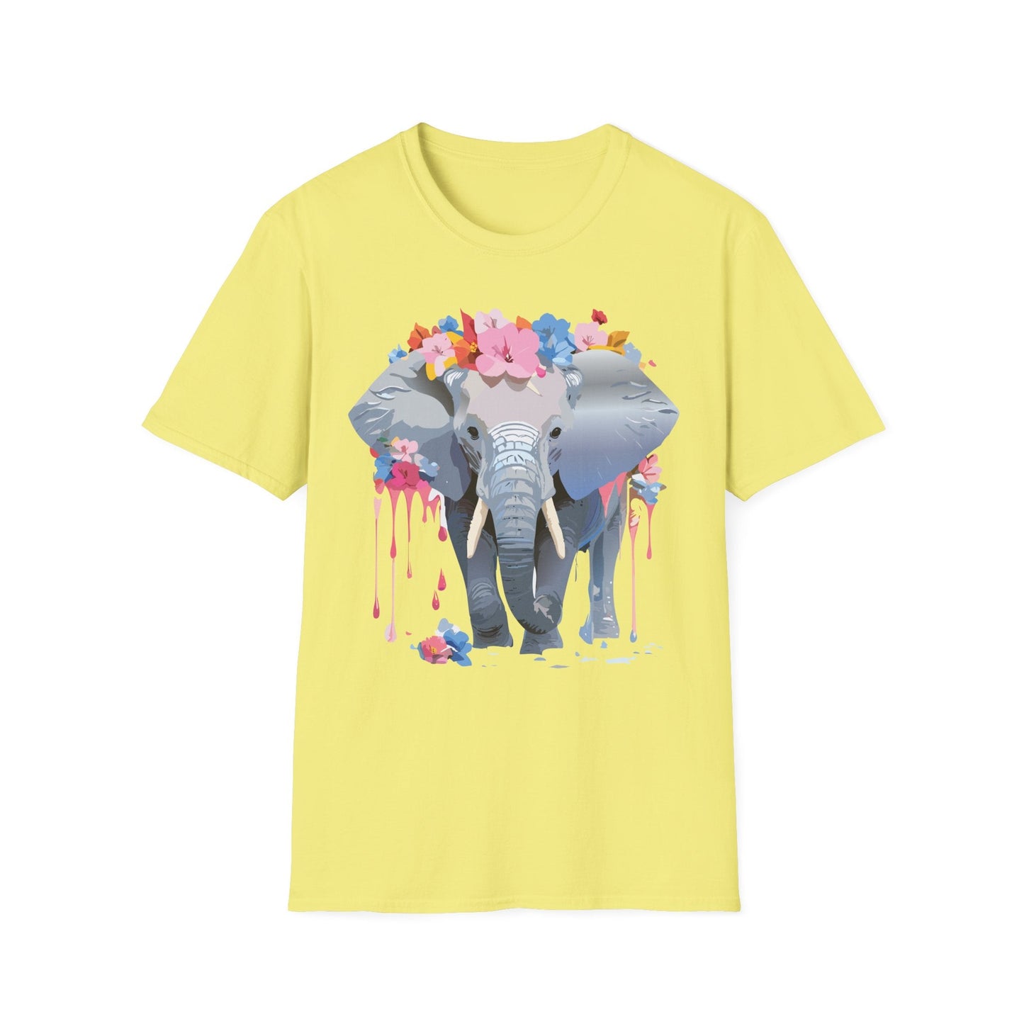 Elephant Graphic T Shirt Unisex Animals Tee Softstyle 64000 Gildan Comfort Breathable