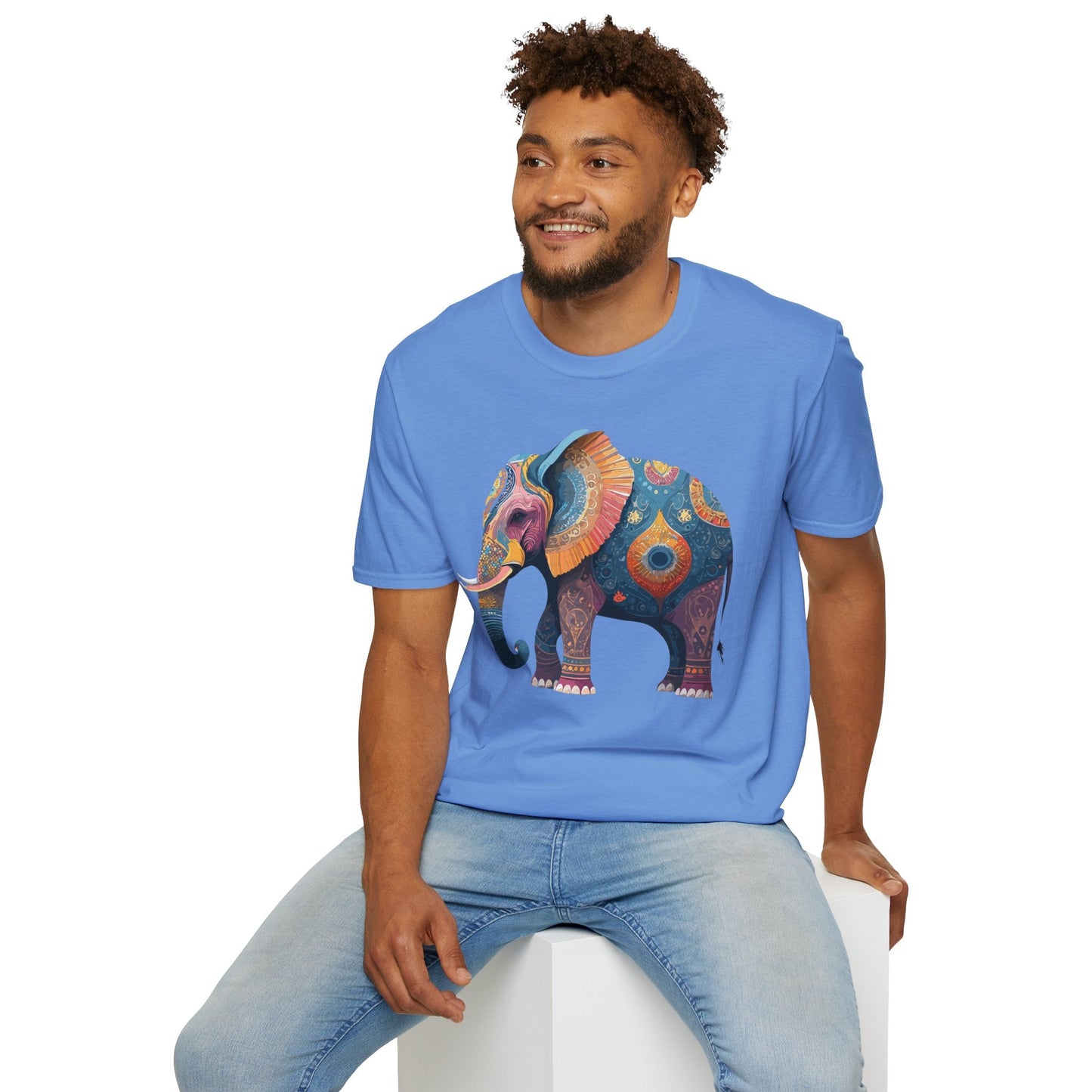 Elephant T Shirt Unisex Gildan Softstyle 64000 Tee With Animal Elephant Graphic Artwork