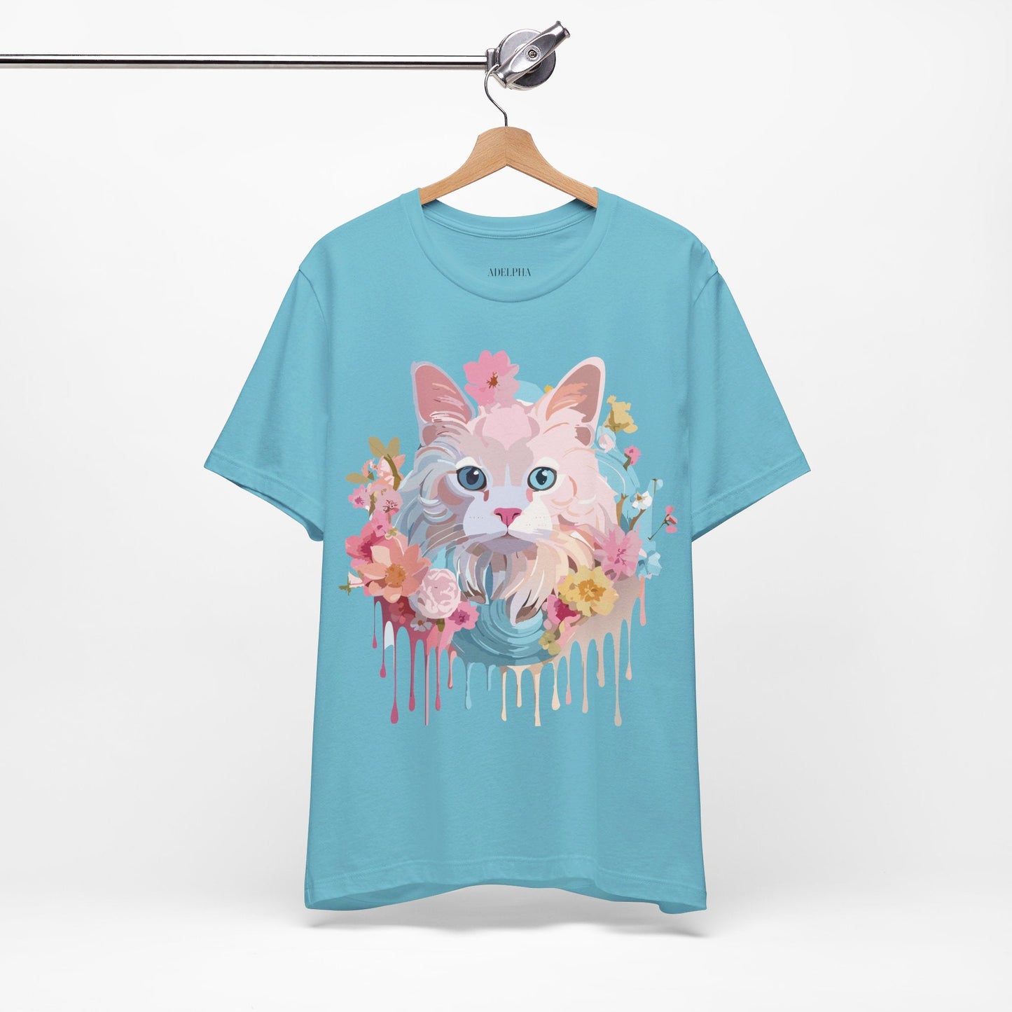 Cat Graphic T Shirt Unisex Short Sleeve Vintage Adelpha Art Tee