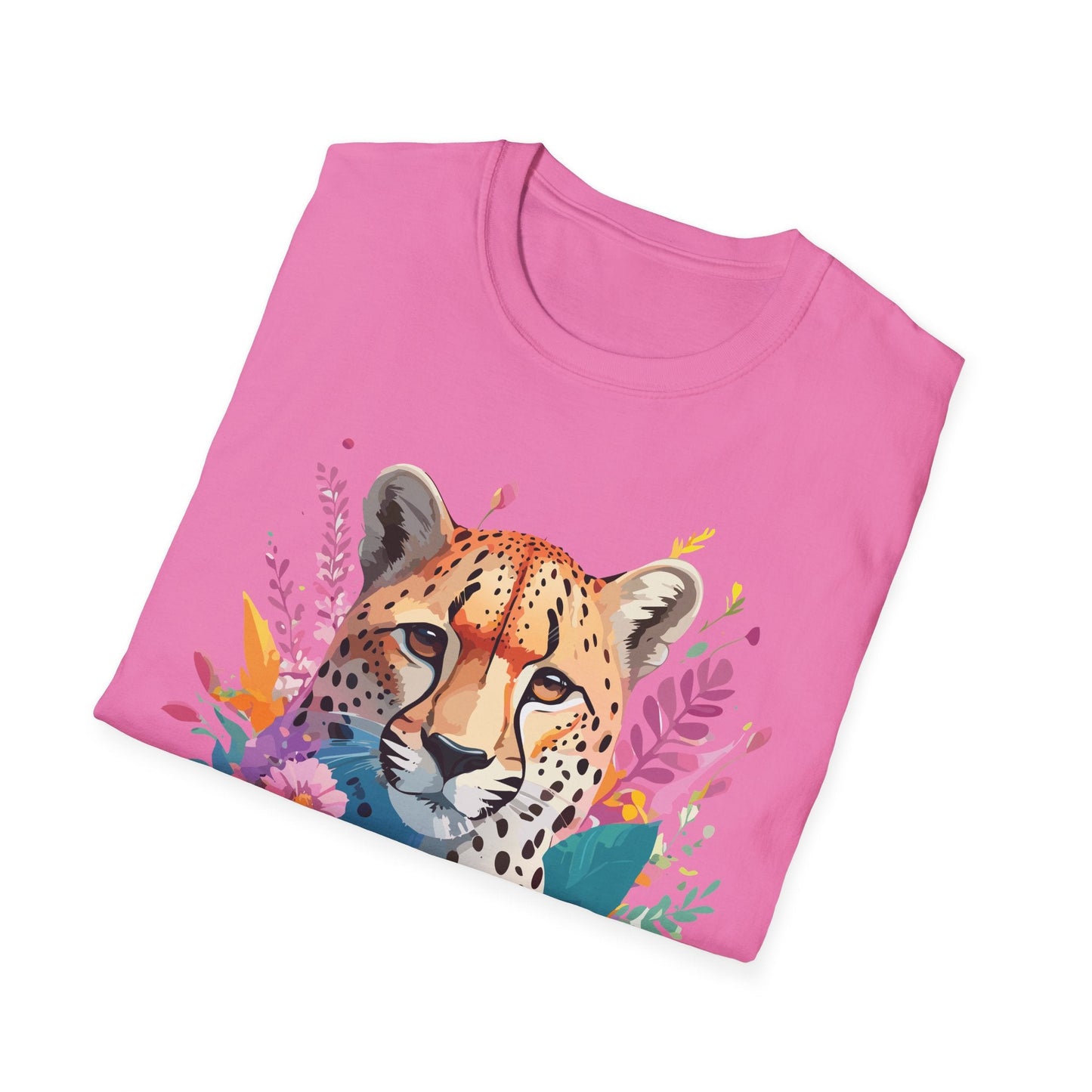 Unisex Cheetah Print Tee Softstyle Gildan 64000 Lightweight Apparel