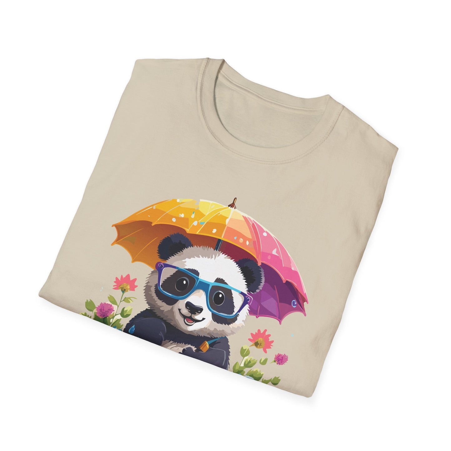 Unisex Panda Shirt Softstyle Tee 100 Percent Ring Spun Cotton Comfortable Animal Tee