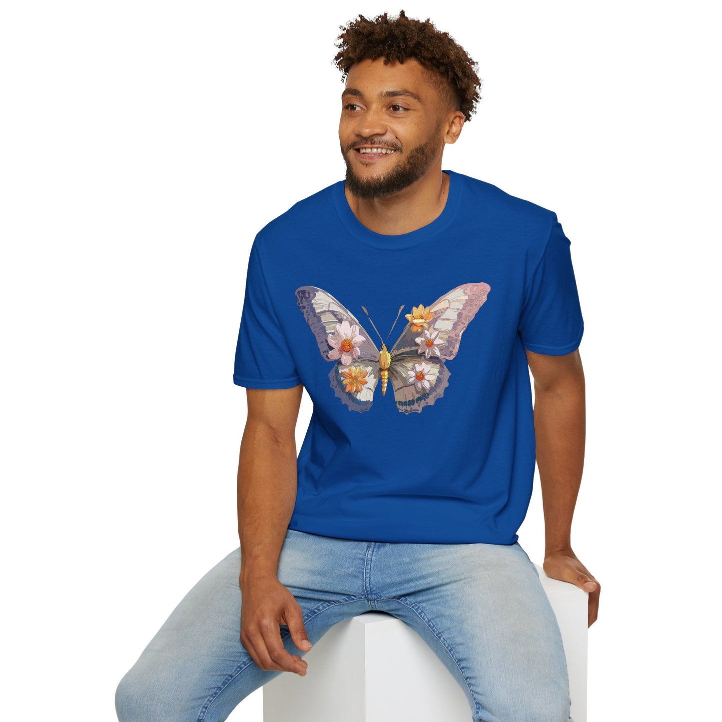 Butterfly Shirt Unisex Short Sleeve Tee Monarch Butterfly Design Gildan Softstyle 64000