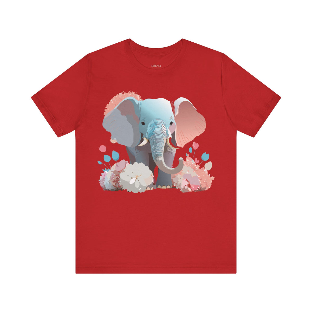 Elephant Graphic Unisex Cotton Bella+Canvas Tee with Art Animal Design d16