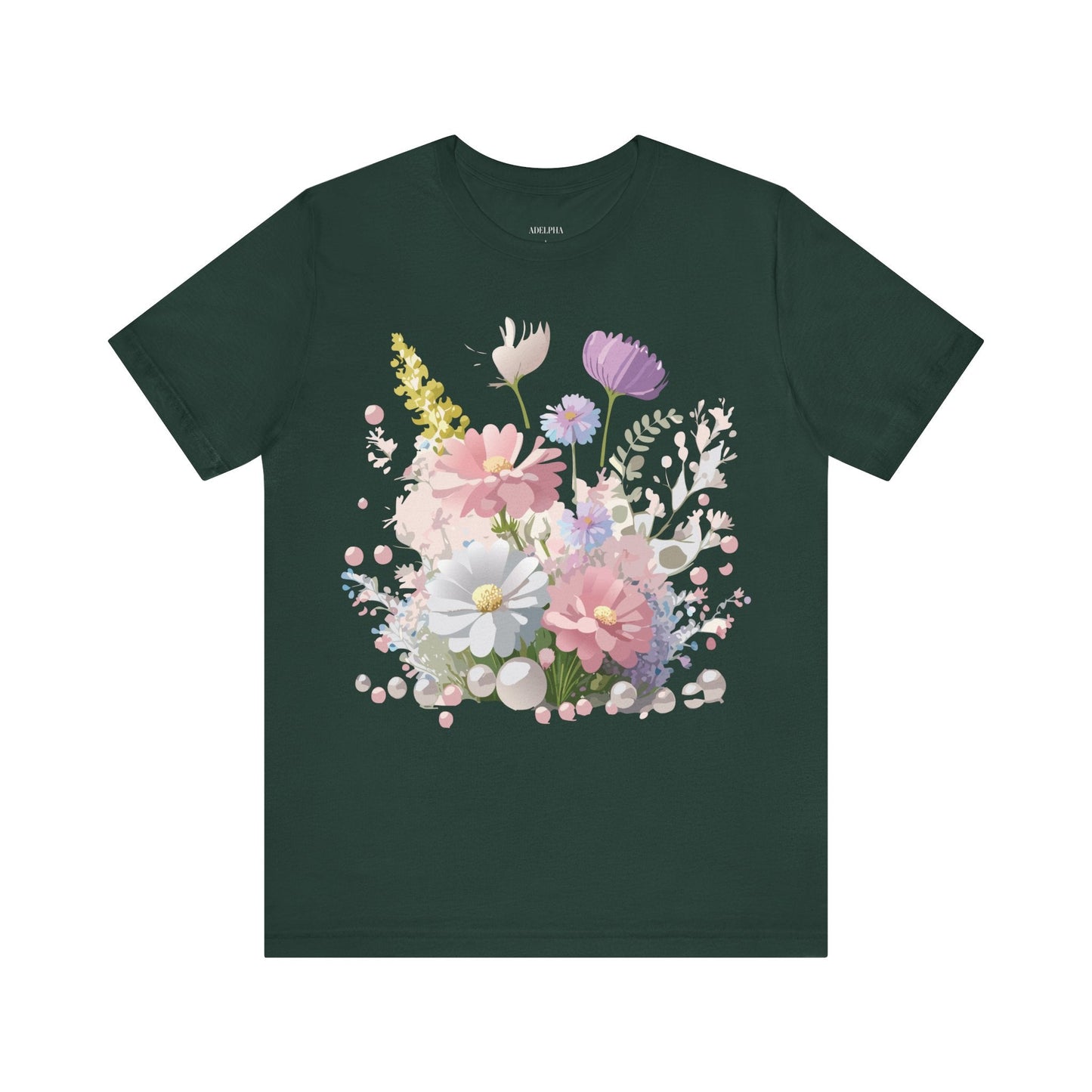 Adelpha Floral Graphic T Shirt Unisex Jersey Short Sleeve Art Design Vintage Inspired Premium