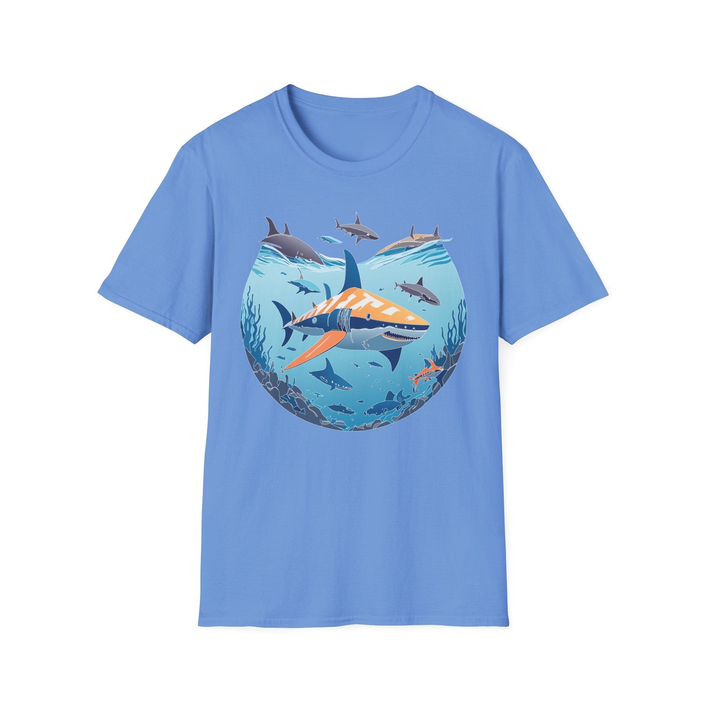Ocean Tee Shirt Unisex Softstyle Gildan 64000 100 Percent Ring Spun Cotton Breathable U Boat Design