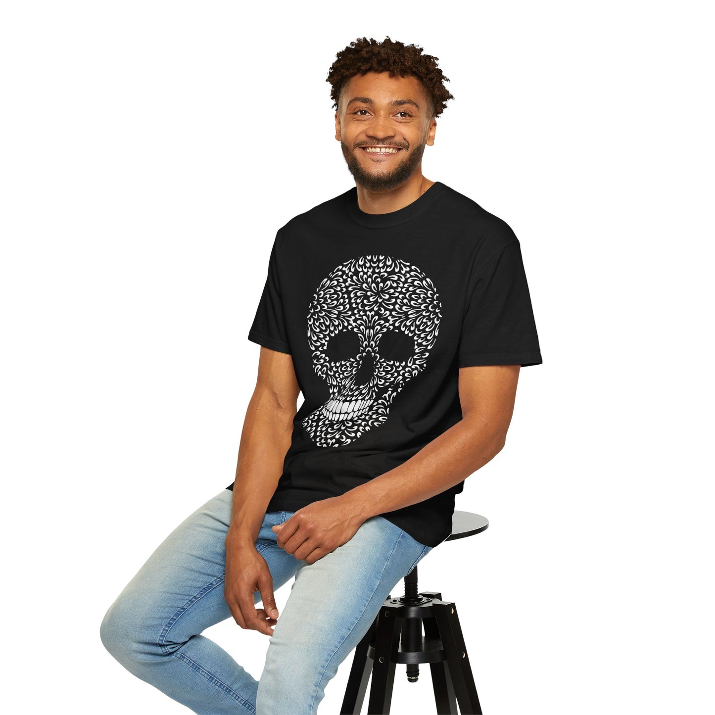 Unisex-T-Shirt aus Baumwolle mit Totenkopf 