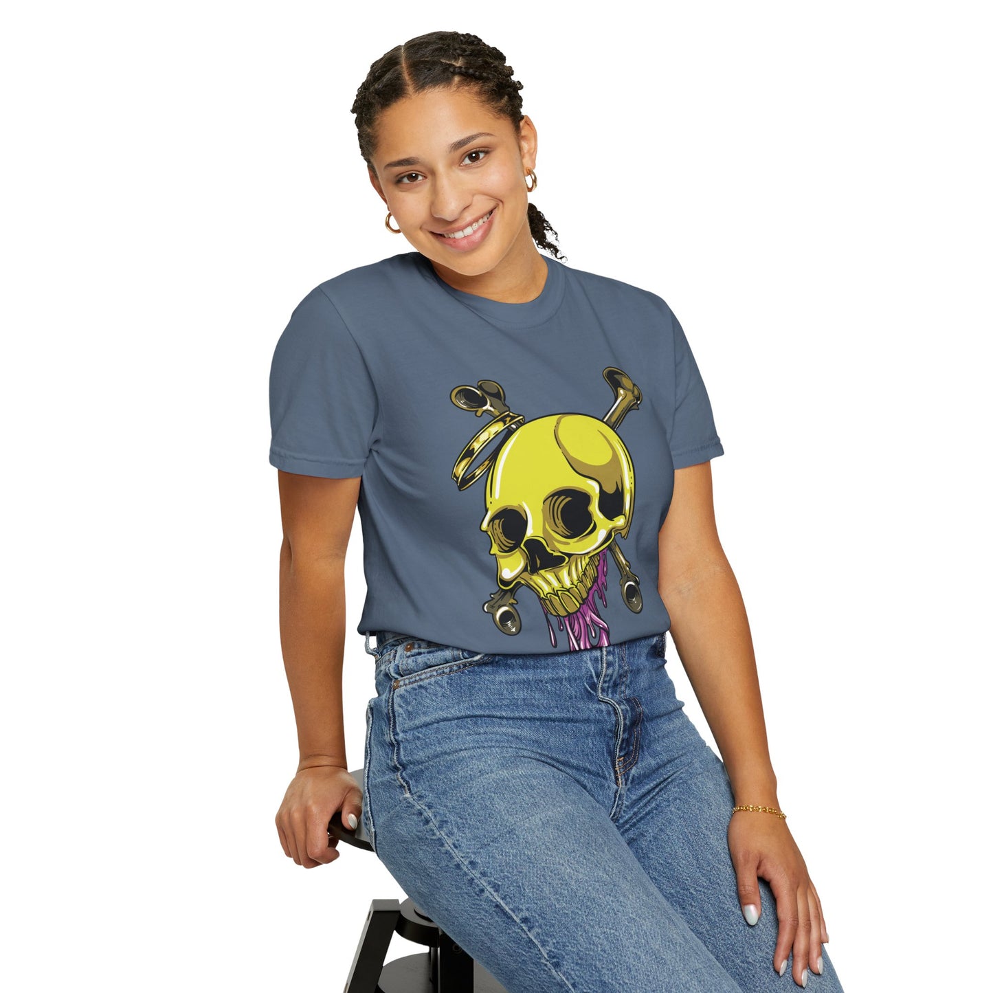 Unisex Cotton Tee Shirt with Skull