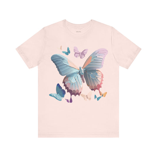 Butterfly Graphic Unisex Cotton Bella+Canvas Tee with Art Design n100