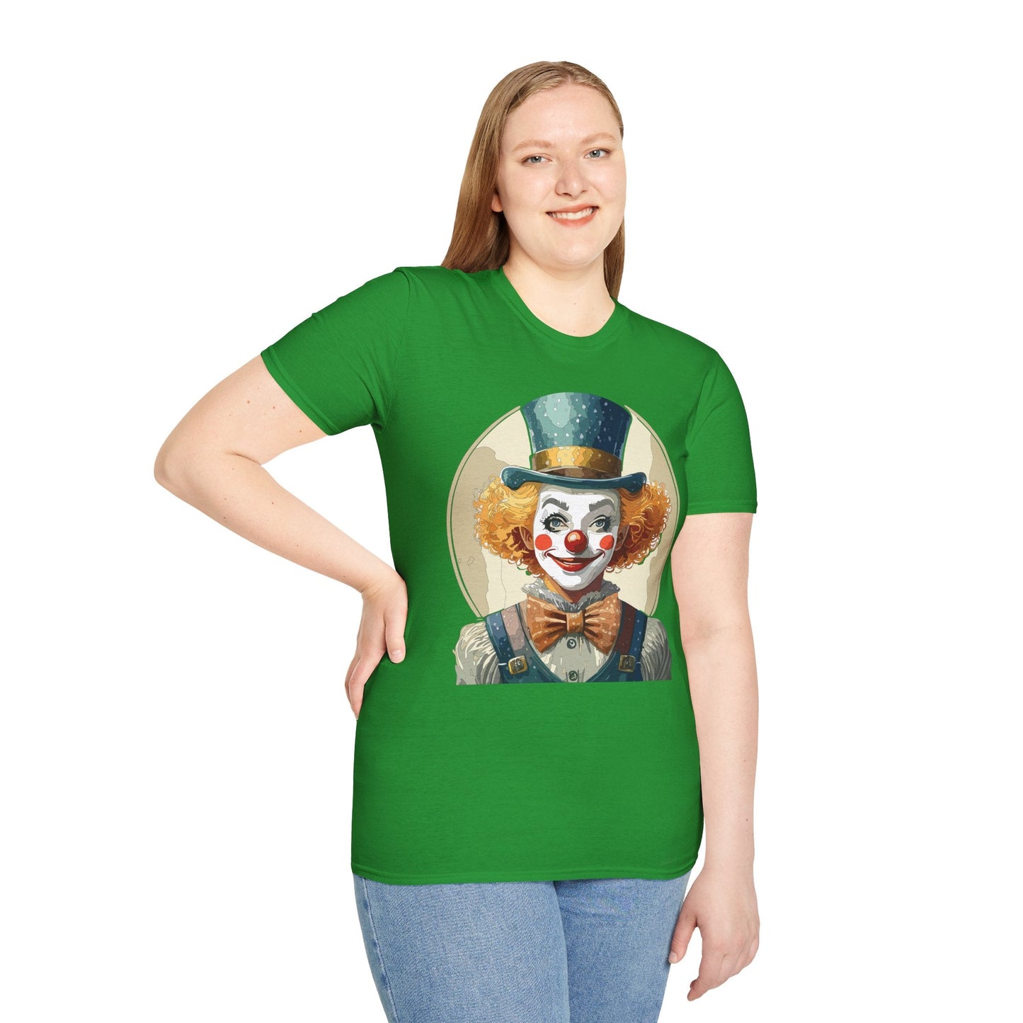 Clown Shirt Unisex T Shirt With Clown Circus Theme Funny Man Shirt Gildan Softstyle 64000