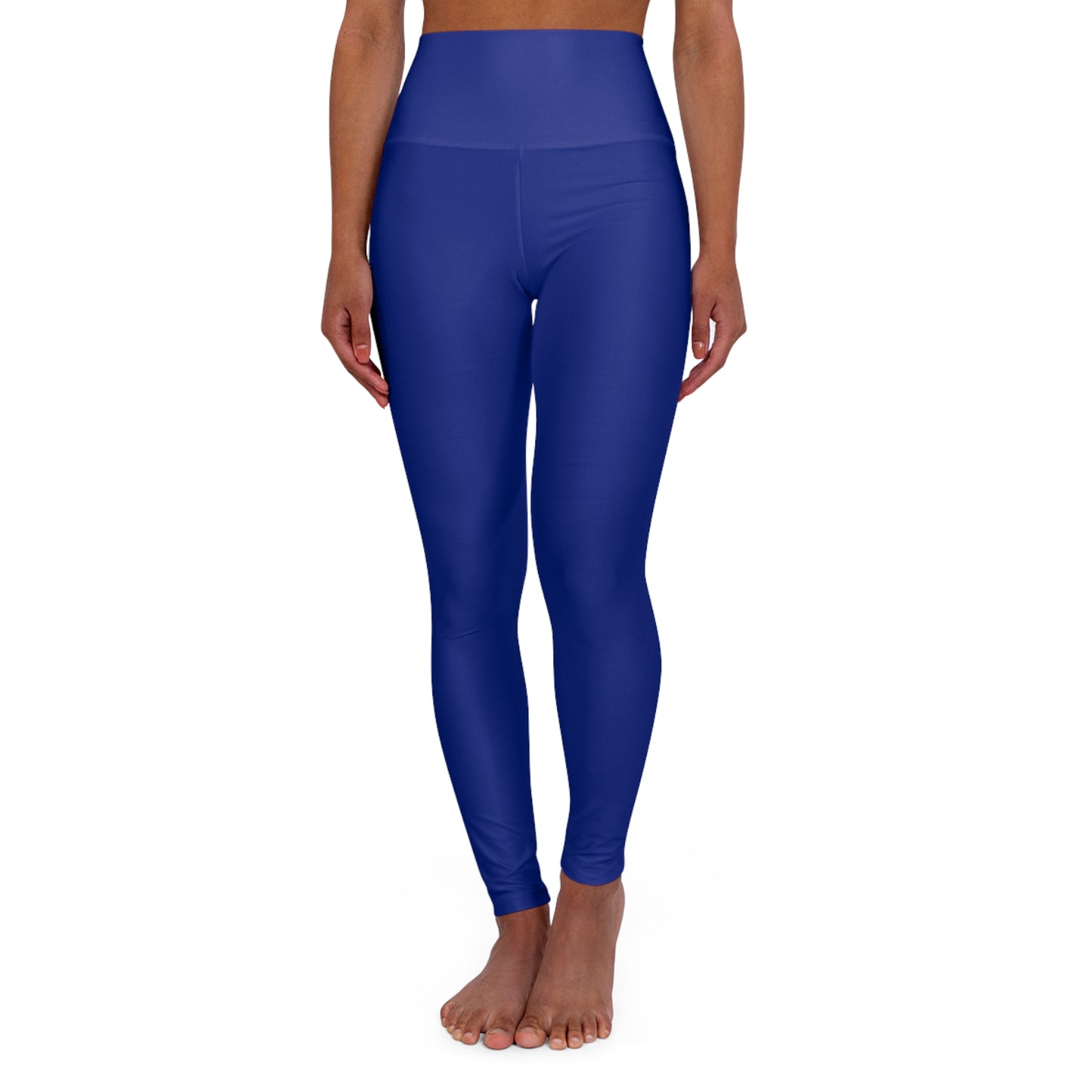High-Waist True Cobalt Yoga Leggings Women's Seamless Poly-Span Stretchy Solid Blue Activewear for Pilates Everyday Athleisure