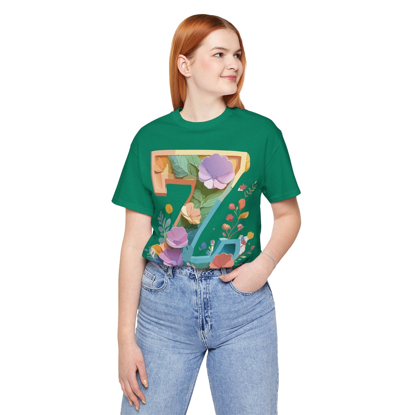 Letter Z Unisex Graphic Tee Vintage Inspired Artwork Jersey Short Sleeve